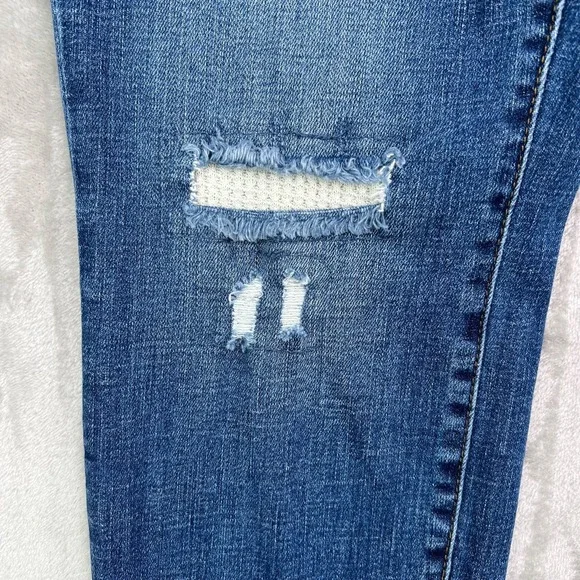 Judy Blue Jeans Womens‎ 26 Blue Boyfriend Fit Distress Patched Stretch Denim - Picture 4 of 15